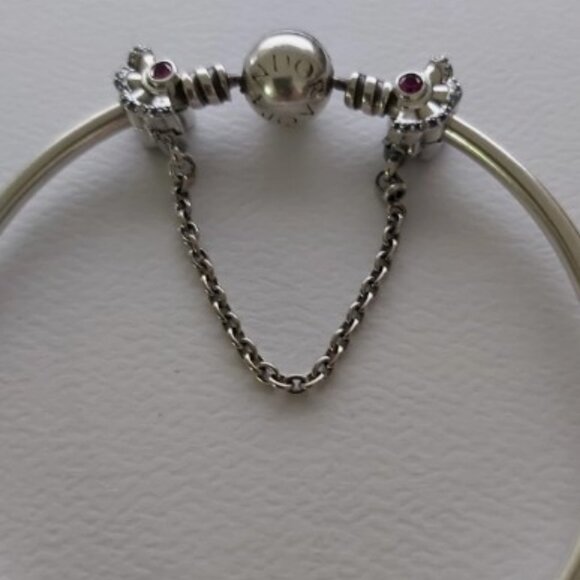 Auth PANDORA SS *CHINA EXCLUSIVE* Blue & Pink Fan Safety Chain Clip 798163SRUMX - Picture 9 of 11